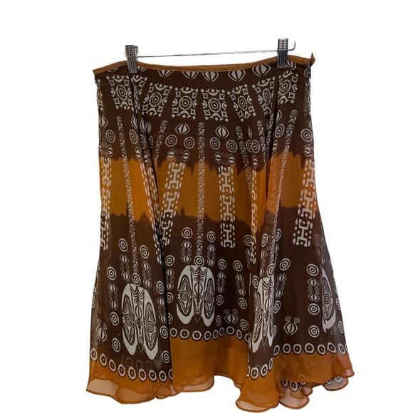 Alyn Paige New York Flowy Tribal Print Geometric Skirt Size 10 - Picture 1 of 3